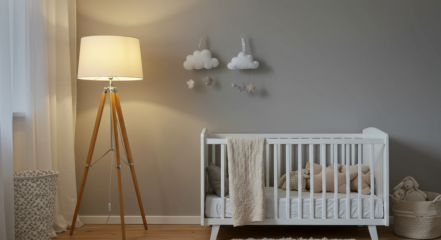 Luminária delicada para iluminação aconchegante no quarto de bebê